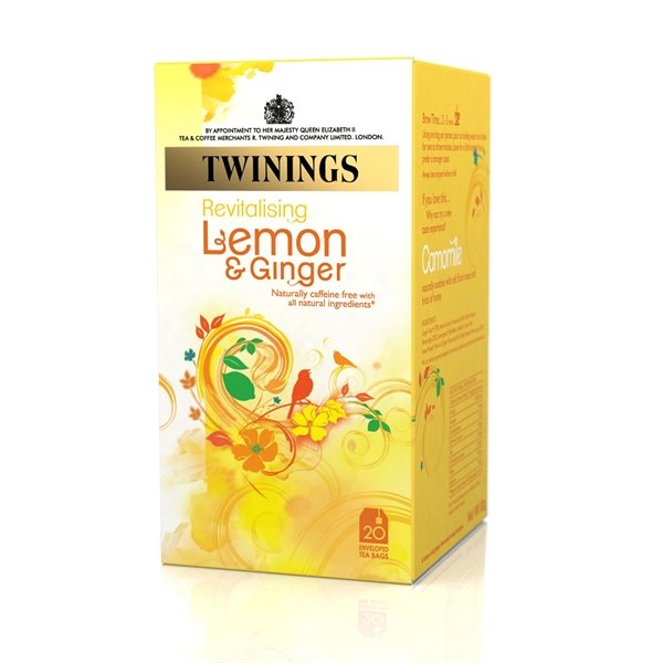 Twinings Lemon and Ginger Fruit Infusion Tea Bags (Pack of 20) F09613
