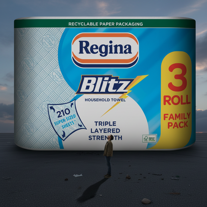 Regina Blitz XXL Kitchen Towel {New 210 Sheet 3ply, Three Pack}