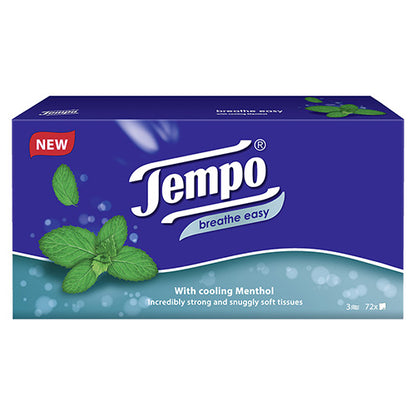 Tempo Strong, Soft & Breathable Menthol Tissues 12 x 3ply 72’s