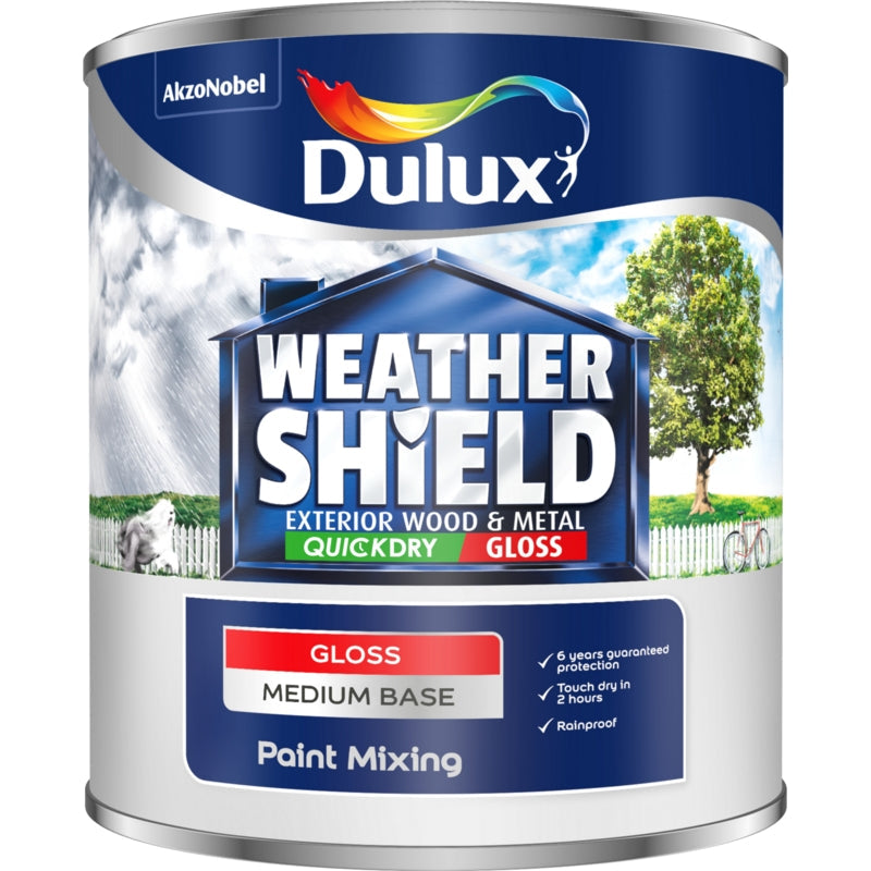 Dulux Weathershield Quick Drying Exterior Gloss 1L Medium (318689)