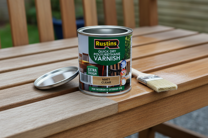 Rustins Quick Dry Polyurethane Varnish Matt Clear 1L - Extra Tough