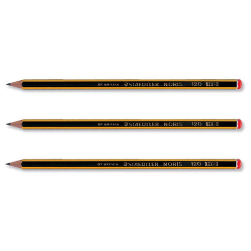 Staedtler 120 Noris Pencil Cedar Wood 2B Black Cap Pack 12 Code 120-2B