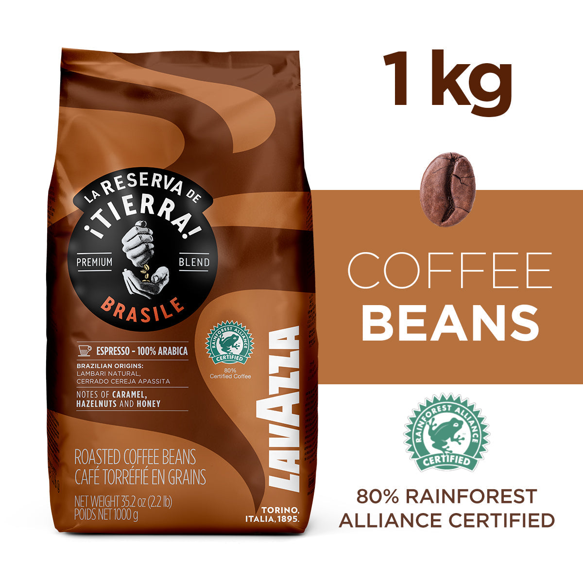 Lavazza La Reserva de Tierra Brasile 100% Arabica Beans 1Kg