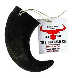 The Buffalo Co. Buffalo Horn for Dogs | Large (6-8 Inch) | 100% Natural Grass-Fed Dog Treats