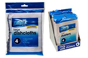 Premium White Dishcloth 4Pk