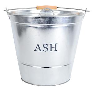 ASH BUCKET+LID GALV 32CM  MAN0455