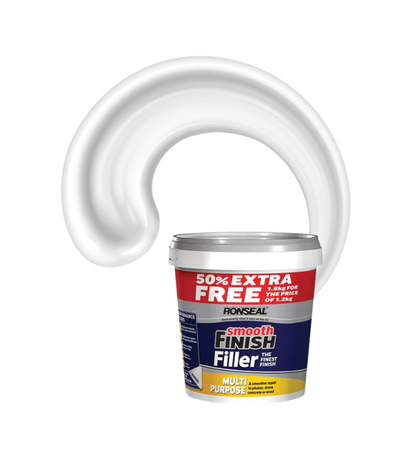 Ronseal 6886271-HHW Smooth Finish Filler Multi-Purpose Ready Mixed 900g, White