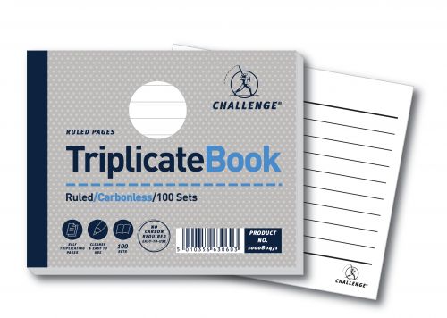 Challenge Ruled Carbonless Triplicate Book 100 Sets 105x130mm (Pack of 5) 100080471