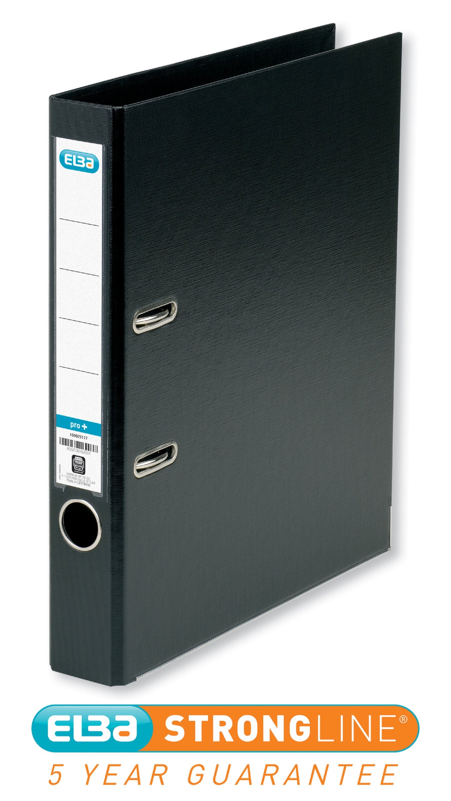 Elba Lever Arch File Plastic A4 50mm Spine 40mm Capacity Black 100202102 - UK BUSINESS SUPPLIES