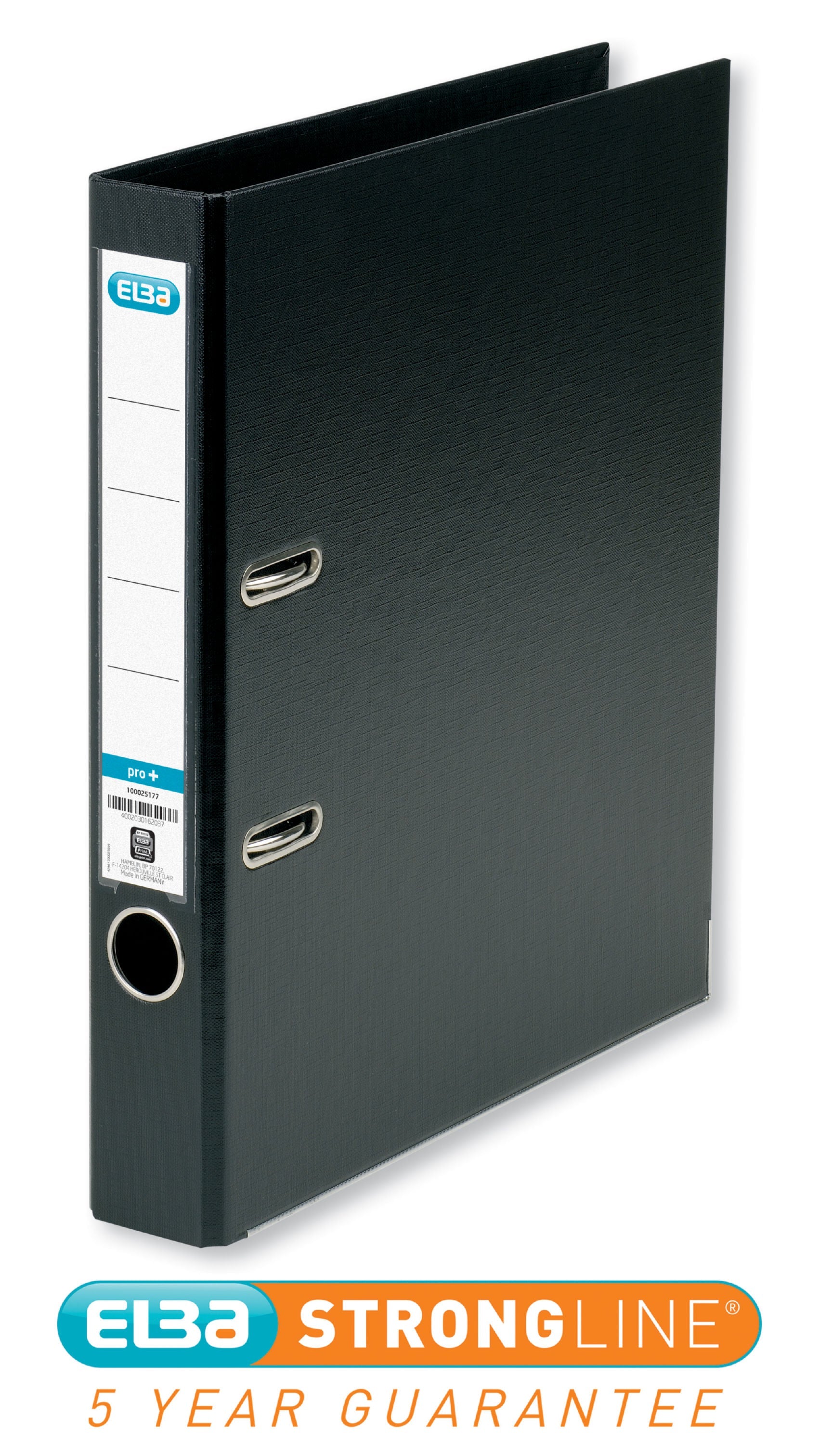 Elba Lever Arch File Plastic A4 50mm Spine 40mm Capacity Black 100202102 - UK BUSINESS SUPPLIES