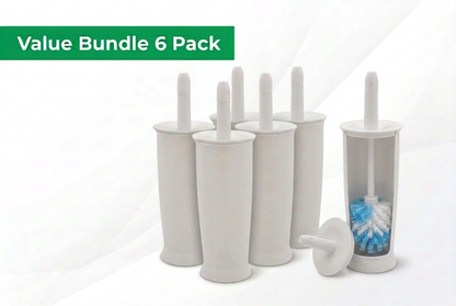 Addis Closed Toilet Brush Set, Plastic, White, 12.5 x 12.5 x 39 cm, 510284