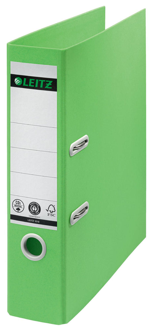 Leitz 180 Recycle Lever Arch File A4 80mm Spine Green 10180055