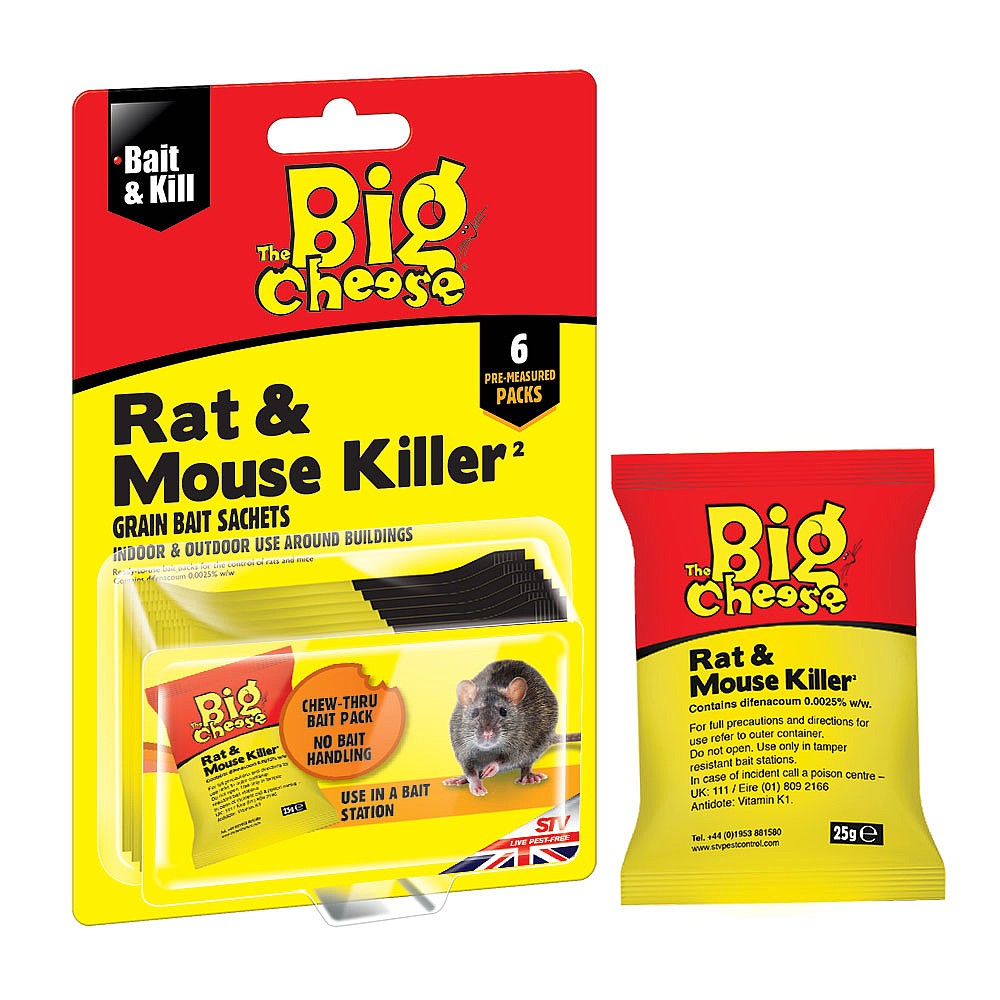 Big Cheese Rat & Mouse Killer Grain Bait 6x25g (STV244)