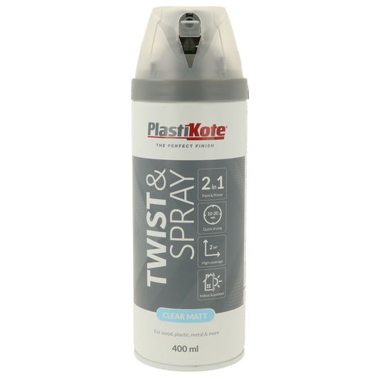 PlastiKote Twist & Spray Premium Matt Clear Sealer 400ml