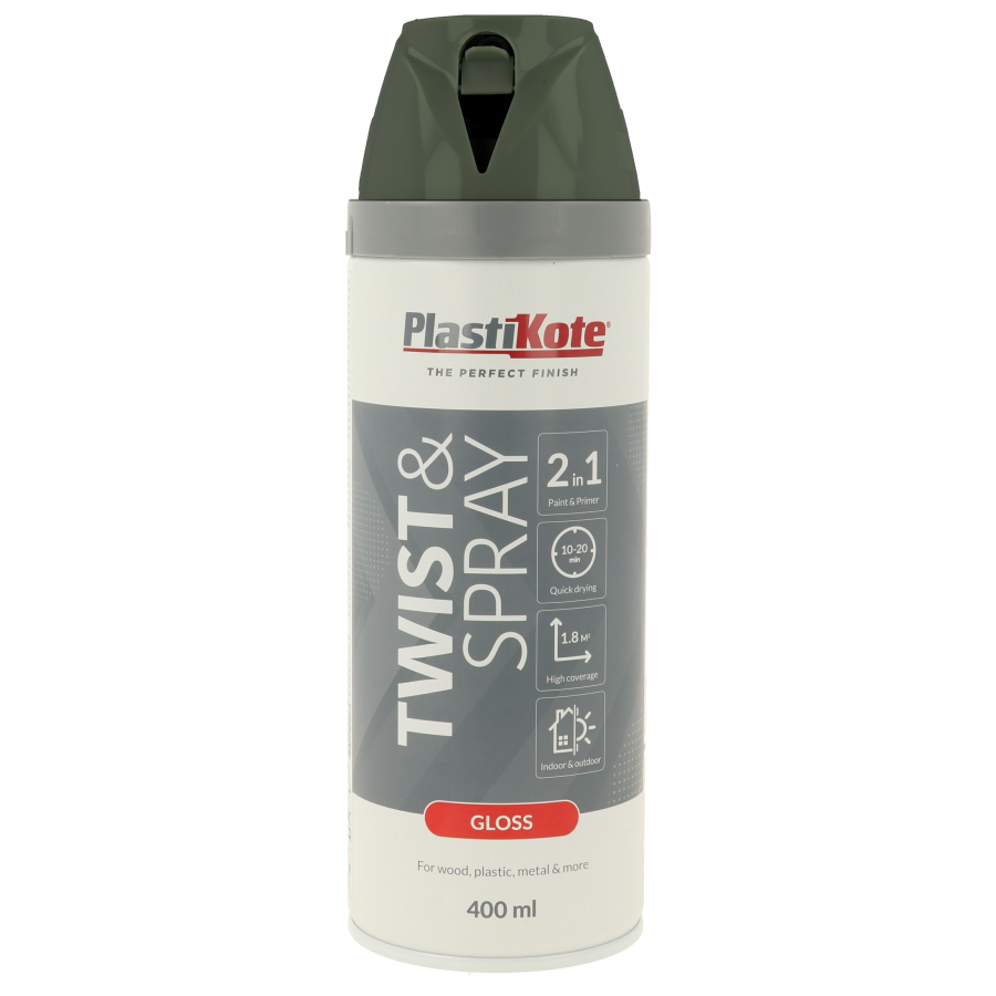 Plastikote Premium Paint Spray | Gloss Finish | Medium Grey | 400ml.