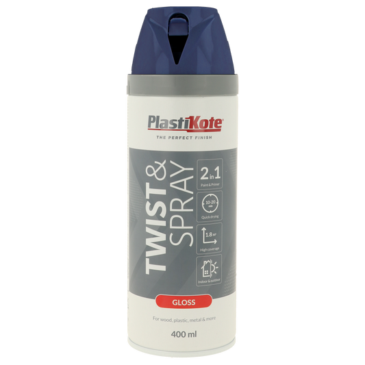 Plastikote Premium Paint Spray | Gloss Finish | Royal Blue | 400ml.