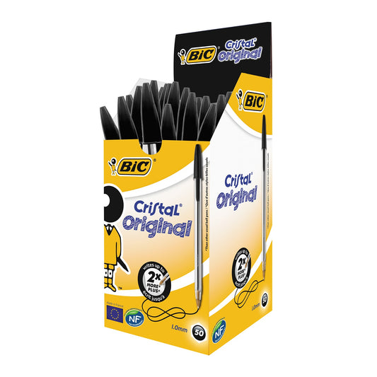 Bic Cristal Ballpoint Pen Medium Black (Pack of 50) 837363
