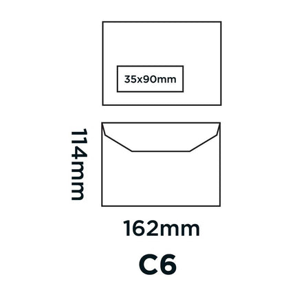 Blake Purely Everyday Mailer Envelope C6 Gummed Window 80gsm Manilla (Pack 1000) - NV358