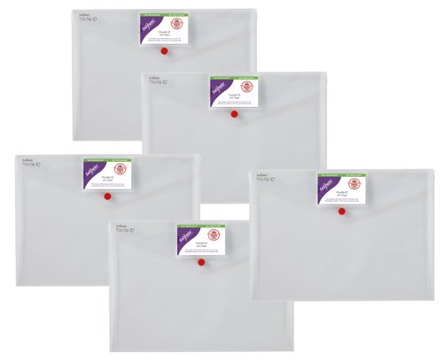 Snopake Polyfile ID Wallet A4 Transparent (Pack of 5) 12560