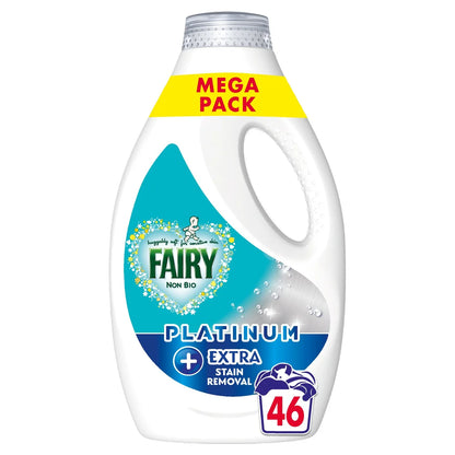 Fairy Platinum Non Bio Washing Liquid 46 Washes | 3 Pack Bundle