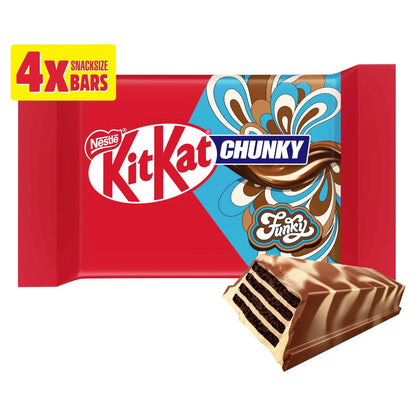 KitKat Chunky Funky Chocolate Bar 4 x 32g | 3 Pack Bundle | 12 Bars Total