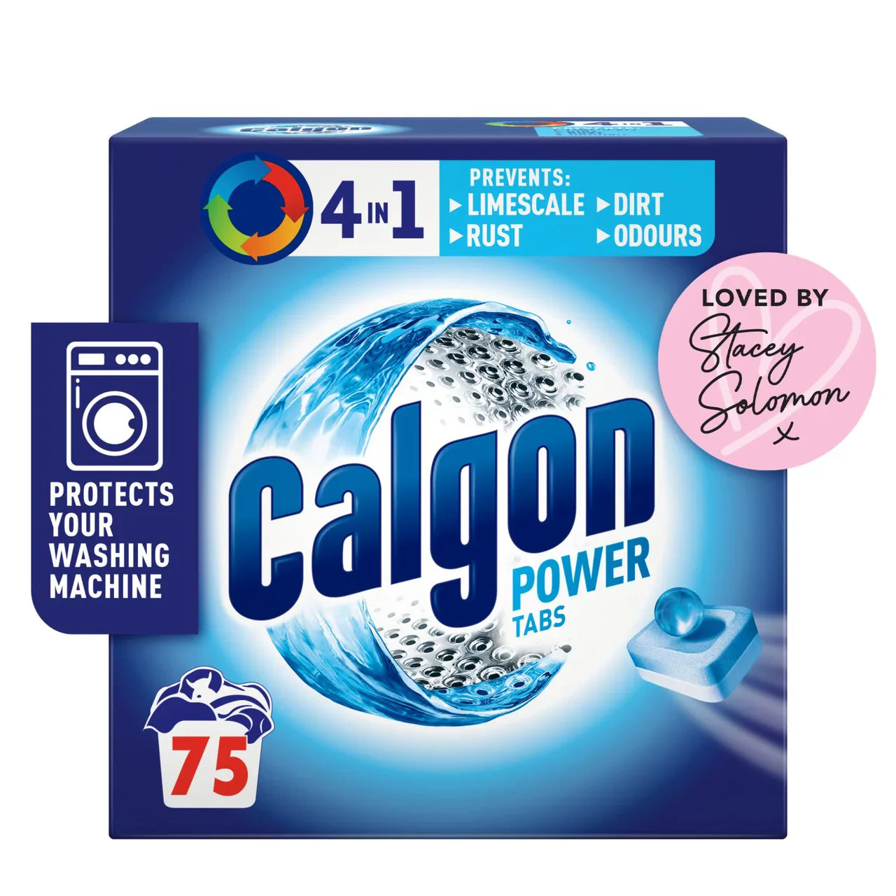 Calgon 4-in-1 Washing Machine Cleaner and Water Softener Tablets, 75's