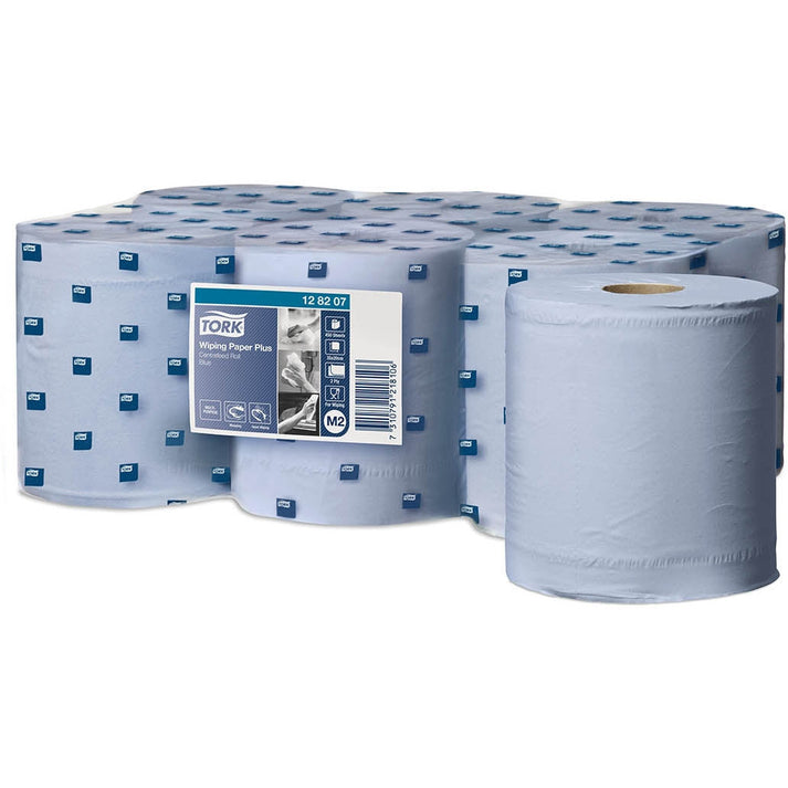 Tork Wiping Paper Centrefeed Roll Blue 2 Ply 6's {128207}