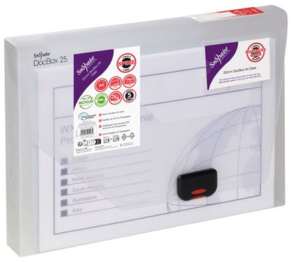 Snopake 25mm Document Box A4 Clear 12849