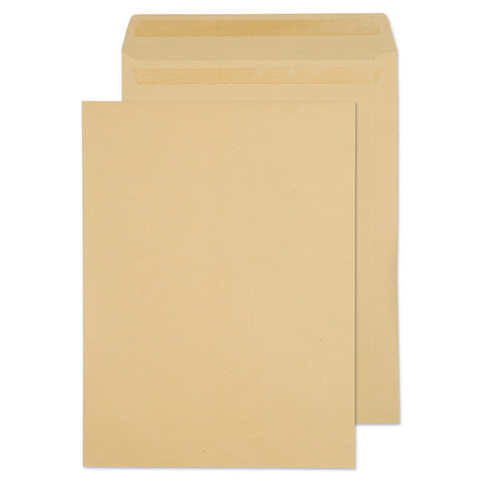 ValueX Pocket Envelope 406x305mm Recycled Self Seal Plain 115gsm Manilla (Pack 250) - 13896