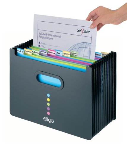 Snopake Eligo Desk Expander 13 Part Landscape Black 15174