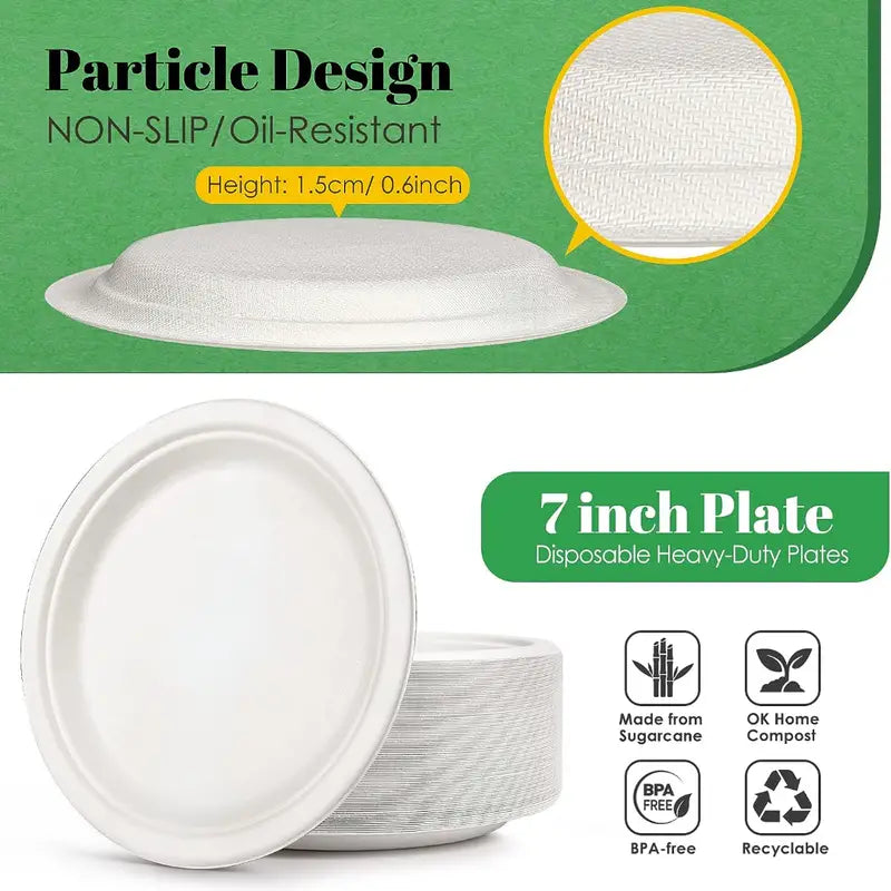 Belgravia Super Rigid 7 Inch Biodegradable Plate (Pack of 50) 3865