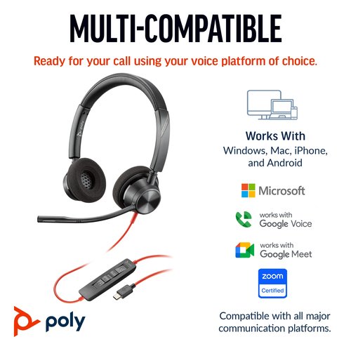 Poly Blackwire 3320 Stereo USB-C/A Headset 8X219AA