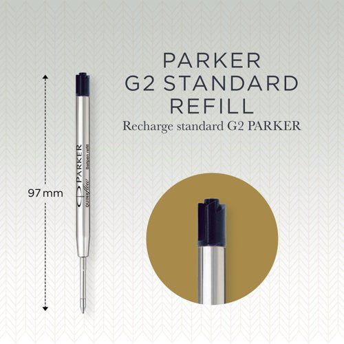 Parker Quink Ballpoint Pen Refill Medium Black Blister (Pack of 12) S0909550