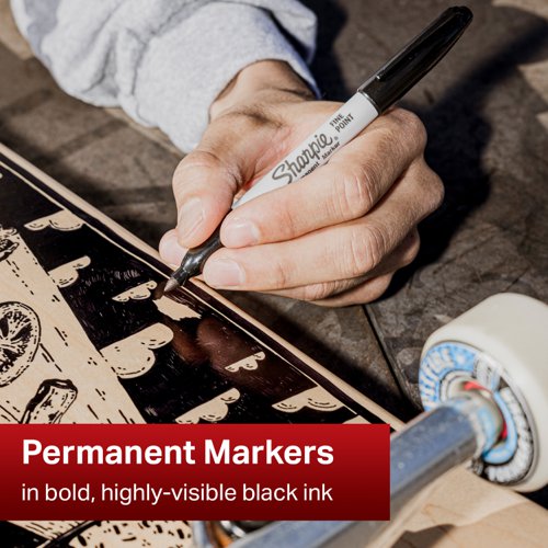 Sharpie Permanent Marker Fine Black (Pack of 5) 1986051