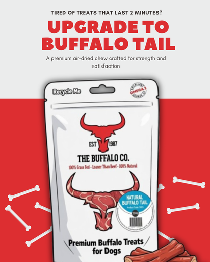 The Buffalo Co. Buffalo Tail for Dogs 200g | 100% Natural Grass-Fed Dog Treats | 1 x 200g