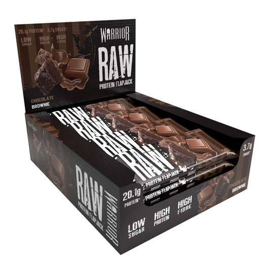 Warrior RAW Protein Bar | 12 x 75g Bars | 20g of Protein Per bar | Chocolate Brownie