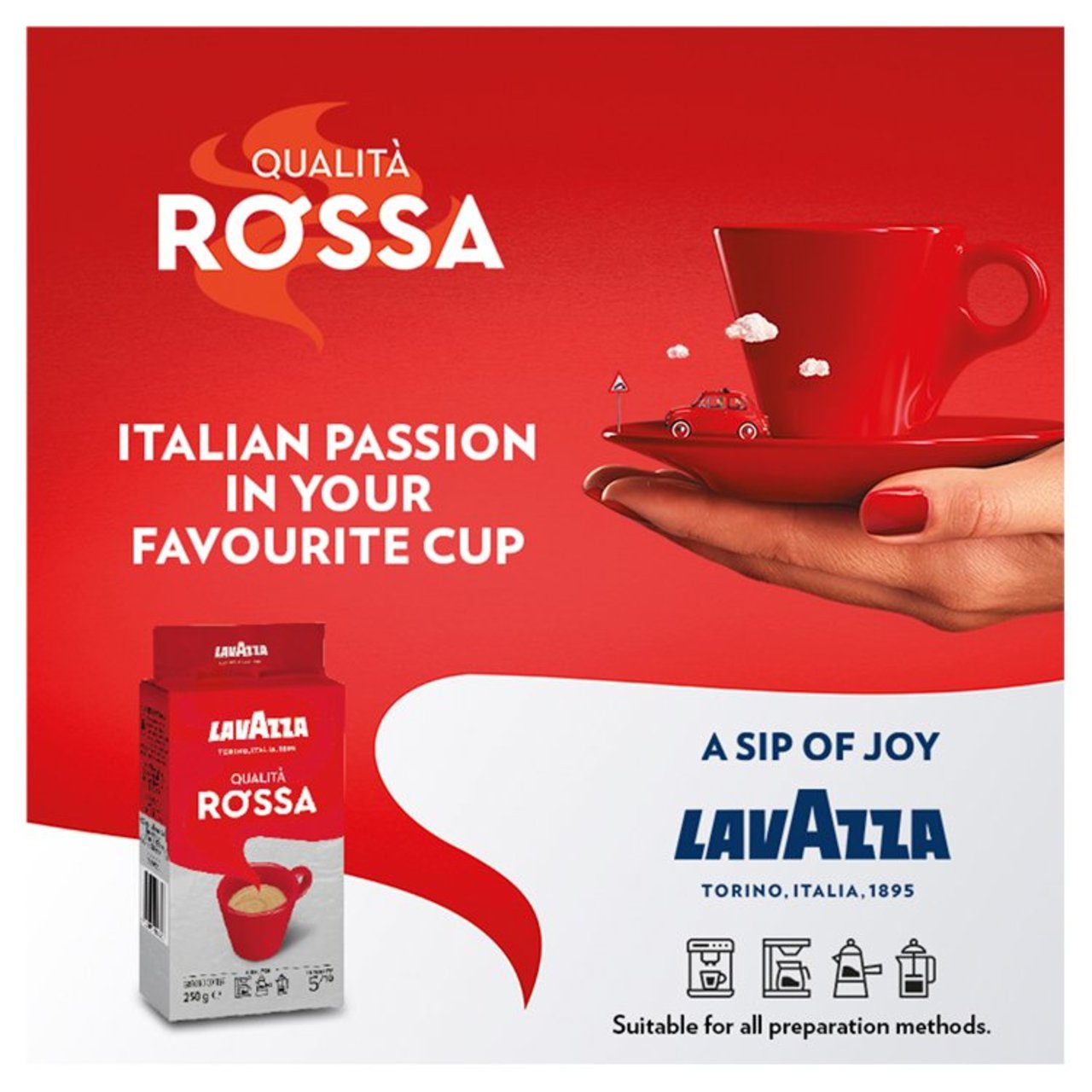 Lavazza Qualita Rossa Ground Coffee | 3 x 250g Bundle