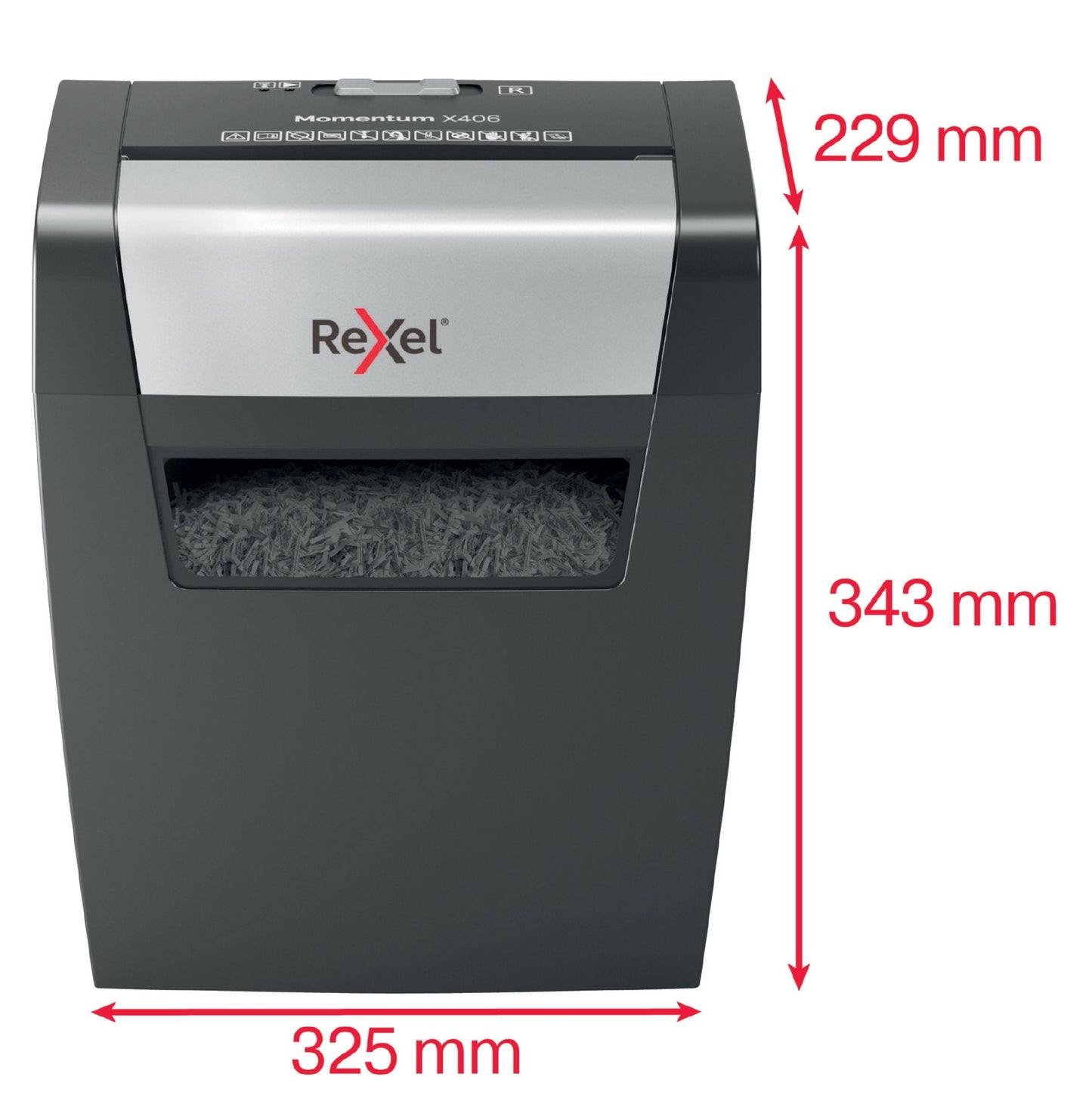 Rexel Momentum X406 Cross Cut Shredder 15 Litre 6 Sheet Black 2104569