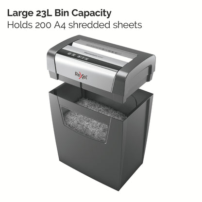 Rexel Momentum X312 Cross Cut Shredder 23 Litre 12 Sheet Black 2104572