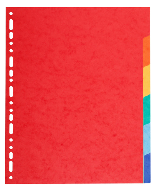 Exacompta Forever Recycled Divider 6 Part A4 Extra Wide 220gsm Card Vivid Assorted Colours - 2106E