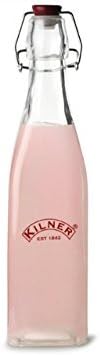 Kilner Branded Traditional Square Airtight Clip Top Preserve Glass Bottles 1 Litre (0025.472)