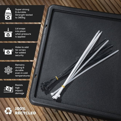 Wham Bam Black Recycled Storage Box 24 Litre | 4 Pack Bundle