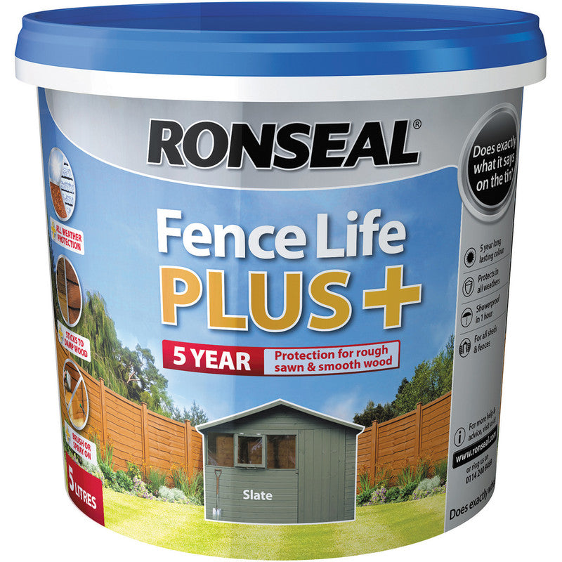 Ronseal Fence Life Plus+ Slate 5 Litre.