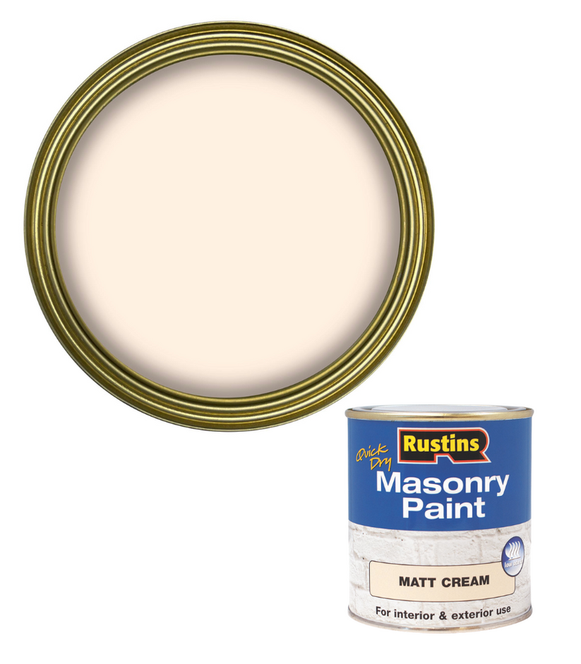 Rustins Masonry Paint | Matt Cream | Quick Drying | Low Odour | 250ml