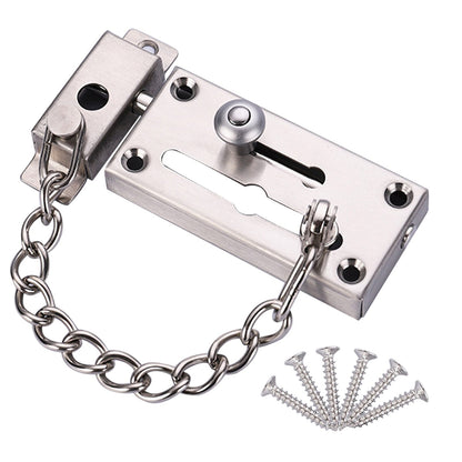 Securit Slide Latch Bolt & Chain | Stainless Steel |  S1637 | Easily Fitted Door Security