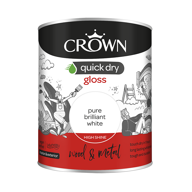Crown Quick Dry Gloss Pure Brilliant White 2.5L Interior/Exterior