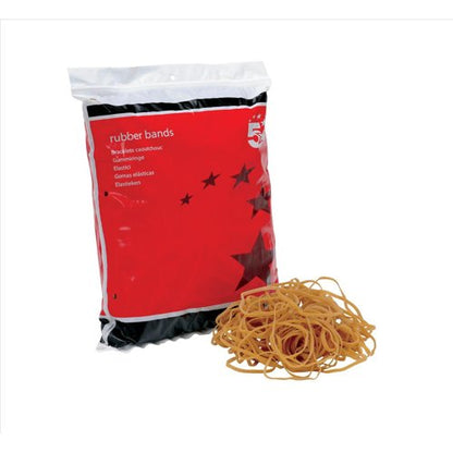 5 Star Rubber Bands No32 76x3mm Approx 800 Bands 454g Bag 296409