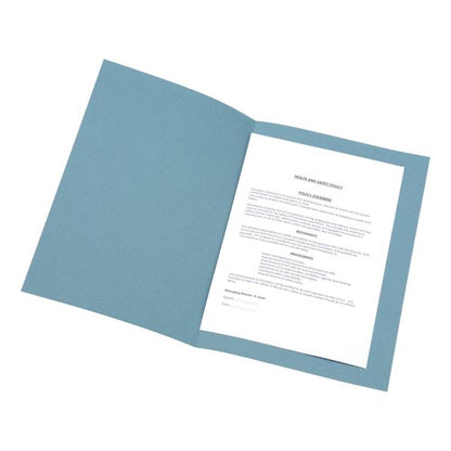 5 Star Recycled Square Cut Folder Foolscap 250gsm Blue (Pack of 100) 297390