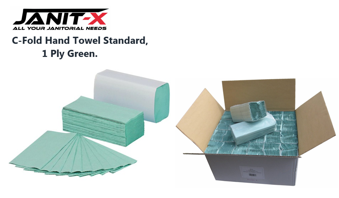 Janit-X C-Fold Hand Towel Standard, 1 Ply Green 210's