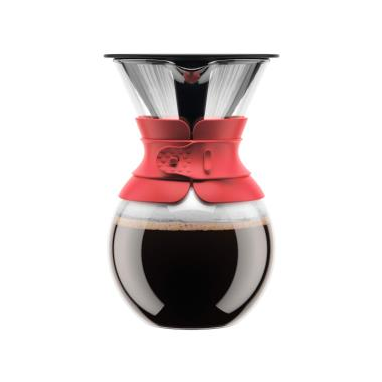Bodum Pour Over 8 Cup Red Coffee Maker 1L